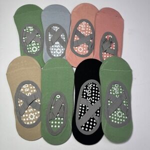 NEW Women's Yoga Socks Non Slip Grip Ballet Pilates Barre Fitness Set of 8 Pack
